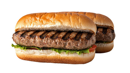 Delicious hamburger with juicy meat patty and fresh toppings on a sesame seed bun