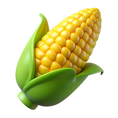 Corn vegetable, 3d cartoon vector icon