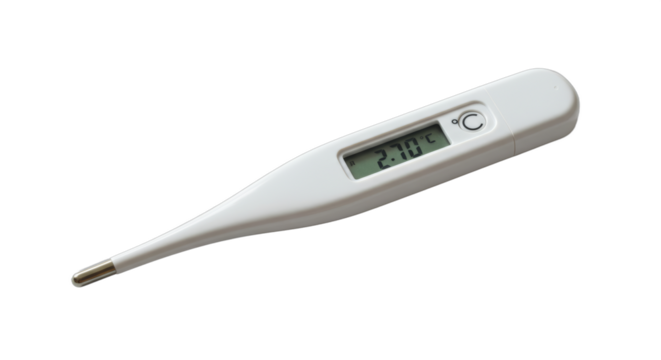 Clinical digital thermometer showcasing precise temperature measurement in celsius