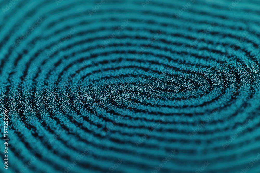 Poster intricate blue pattern of fingerprint on abstract background