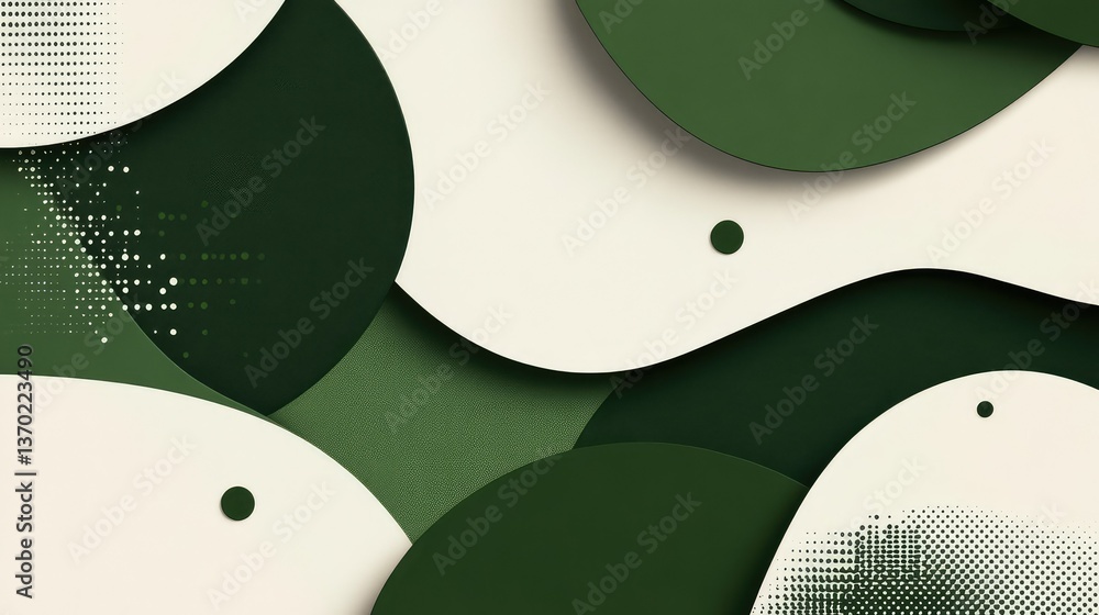 Poster abstract green shapes layered on a textured background create a dynamic visual experience showcasing