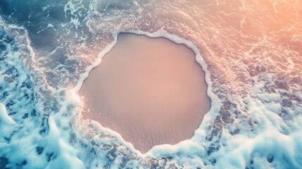 Fototapeta premium Coastal waves gently lapping on sand