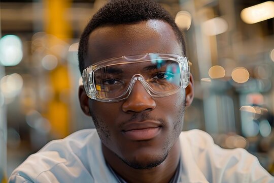 Confident Engineer: A Close-up Portrait of Expertise in an Industrial Setting