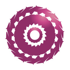 Vibrant circle geometric pattern, whit gradient colored 