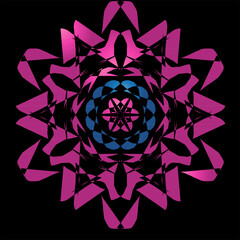 Vibrant circle geometric pattern, whit gradient colored 