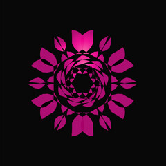 Vibrant circle geometric pattern, whit gradient colored 
