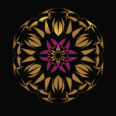 Vibrant circle geometric pattern, whit gradient colored 