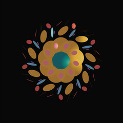 Vibrant circle geometric pattern, whit gradient colored 