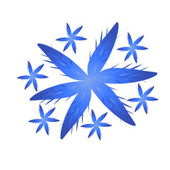 blue snowflake on white background
