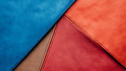 Naklejka premium Abstract Leather Texture Background Multicolored Stitched Design