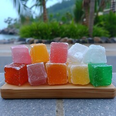 Colorful Turkish Delight with Beach View.