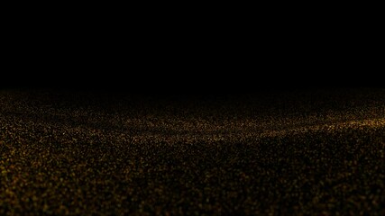 Abstract gradient particle waves seamlessly flowing with soft light and bokeh. Golden digital waves. Technology, businnes, finance, science and artificial intelligence background. Gold glitter - Powered by Adobe