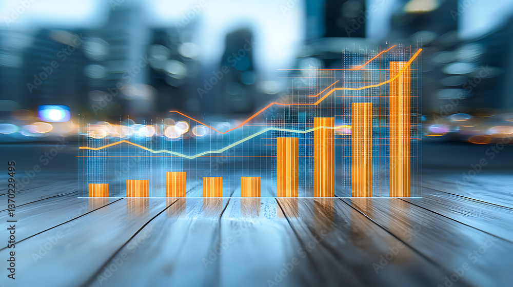 Poster business growth analysis urban setting graph visualization digital environment dynamic perspective d