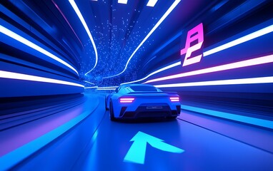 Futuristic Tunnel Race Car