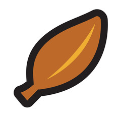 Black line icon set autumn fallen leaves