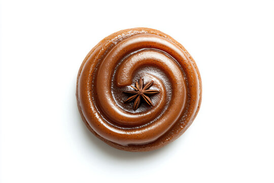 a chocolate pastry with a star on top