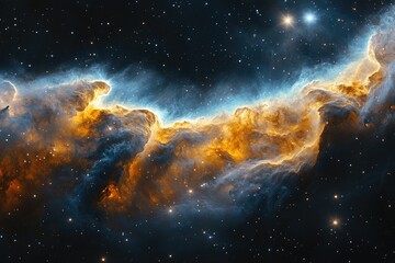 Fototapeta premium An extraordinary and brilliant space nebula is displaying vibrant cosmic colors