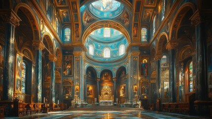 Fototapeta premium Grand cathedral interior