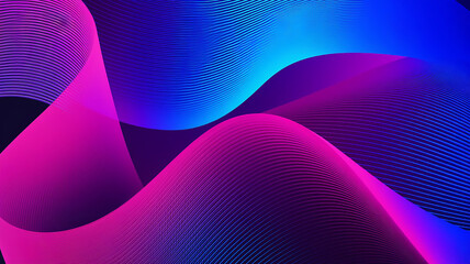 Abstract background with wavy lines in shades of blue and pink creating a dynamic and modern design