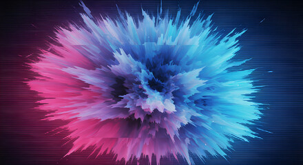 Obraz premium Vibrant chromatic burst with textured layers and horizontal linear accents