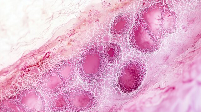 Microscopic View of Ciliated Epithelial Cells Lining the Trachea