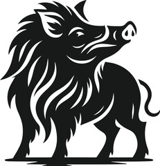 Wild boar animal silhouette vector