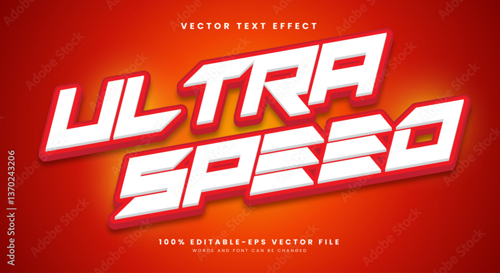 Poster ultra speed editable text effect template suitable for champion theme style