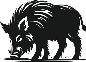 Wild boar animal silhouette vector