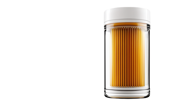 Ice cold golden beer in a glass with white lid, refreshing summer beverage refreshing - Powered by Adobe