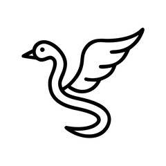 Obraz premium Winged Serpent Icon Design in Minimalist Style 