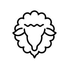 Icon of a Ram Head with Fluffy Wool  