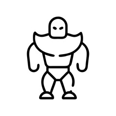 Cartoon Golem Icon Displaying Strength in Minimalist Style  