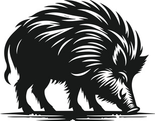 Wild boar animal silhouette vector