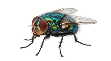 Isolated Green Bottle Fly