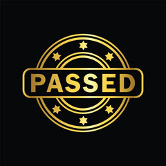 gold color passed rubber stamp, flat education label minimalist design for digital and print projects
 Graphic Design Icons Making a Huge Impact on Visual Aesthetics