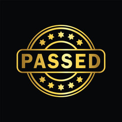 gold color passed rubber stamp, flat education label minimalist design for digital and print projects
 Graphic Design Icons Making a Huge Impact on Visual Aesthetics