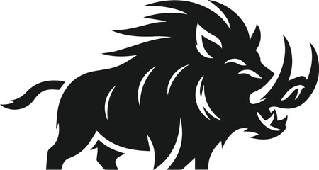 Wild boar animal silhouette vector