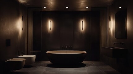 Dark Modern Bathroom Interior