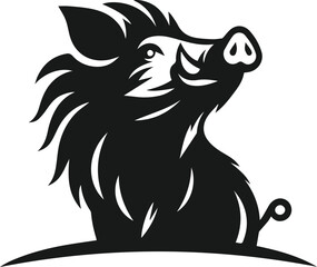 Wild boar animal silhouette vector