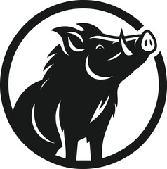Wild boar animal silhouette vector