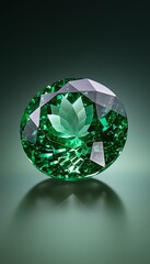 Fototapeta premium Green Emerald Gemstone Closeup.