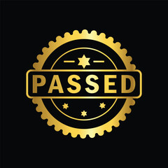 gold color passed rubber stamp, flat education label minimalist design for digital and print projects
 Graphic Design Icons Making a Huge Impact on Visual Aesthetics