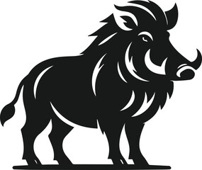 Wild boar animal silhouette vector