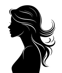 Profil sylwetka kobiety grafika wektorowa