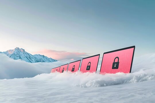 Secure Data for Snowy Peaks, Digital Privacy.