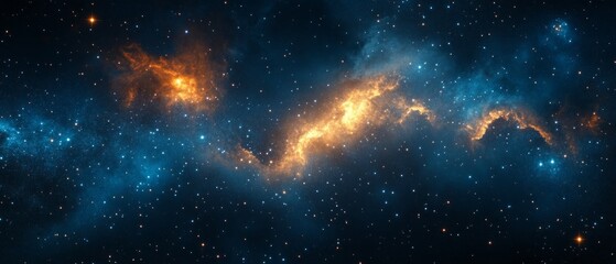 Fototapeta premium Cosmic background with bright galaxies and stars, perfect for science articles, sci-fi projects and space-themed design.