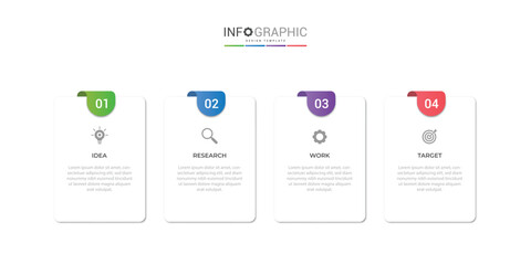 vector illustration Infographic design template with icons and 4 options or steps. Can be used for process, presentations, layout, banner,info graph.