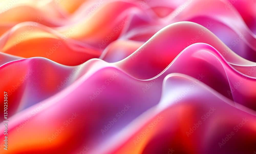 Poster abstract smooth wave surface with gradient colors in motion animation background