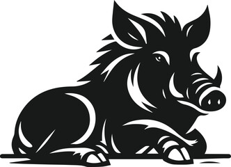 Wild boar animal silhouette vector