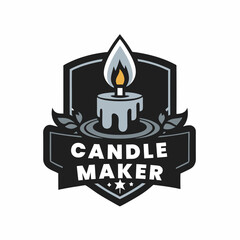 Candle making workshop logo. Flat style. Vector illustration.